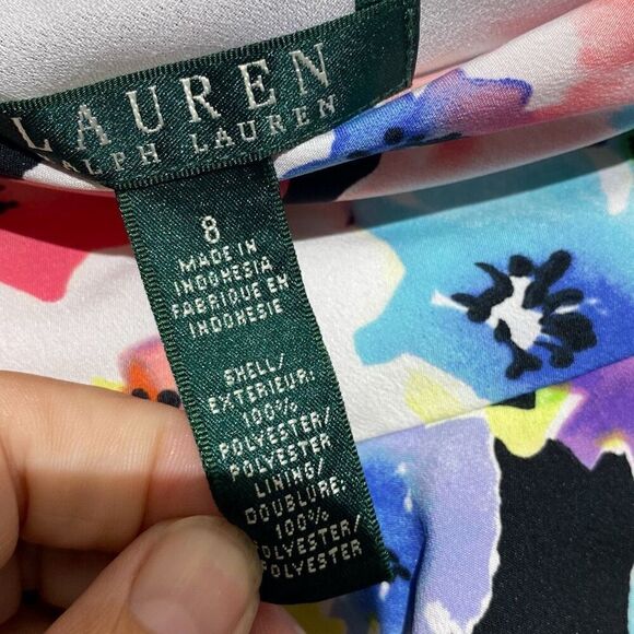 Lauren Ralph Lauren Women's Multicolor Polyester Floral Layered Skirt Size 8 - Picture 7 of 9